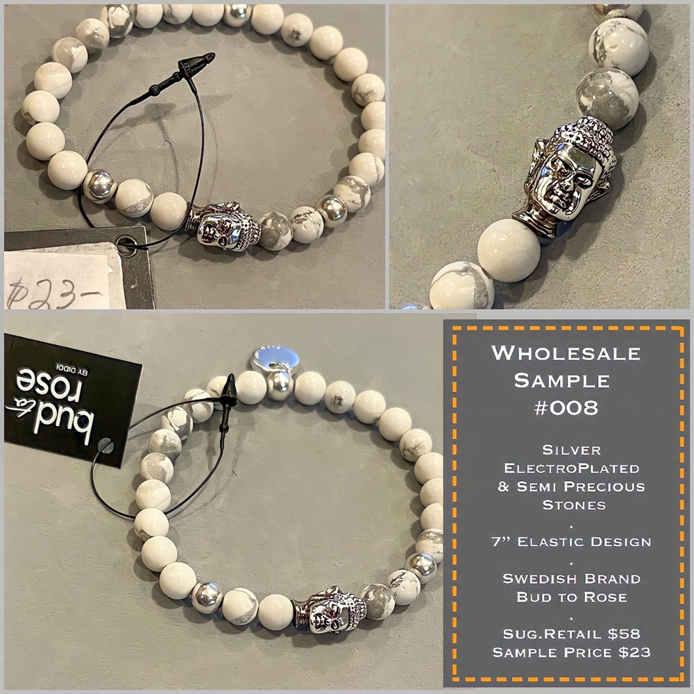 Silver Buddha & Semi Precious Bracelet